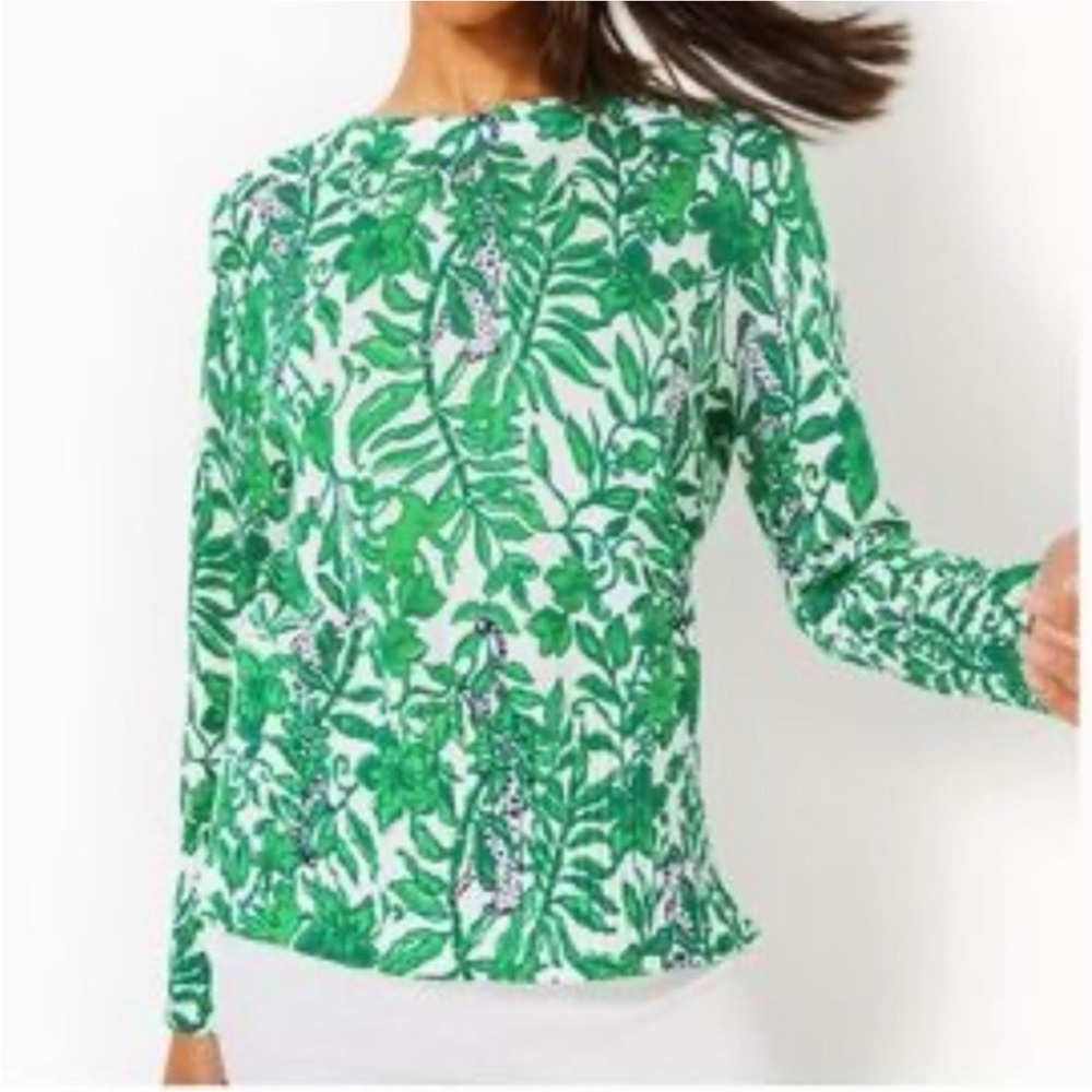 Lilly Pulitzer Our classic Elsa Top Lilly Pulitzer Green Floral Long Sleeve Top